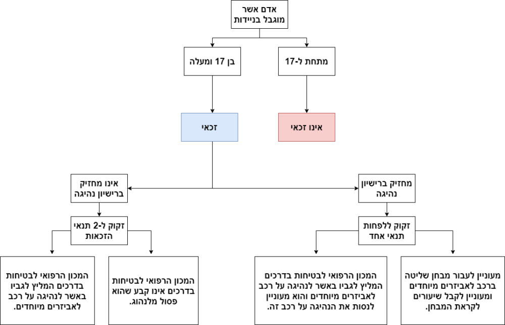 דיאגרמת לימוד נהיגה נכים